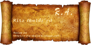 Ritz Abelárd névjegykártya